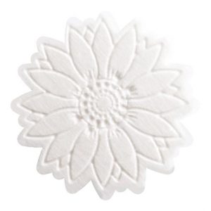 [08057820] 074127 PCB DÉCORS MERINGUÉS AVEC RELIEF GRANDES FLEURS Ø 4,5 CM 3 DESIGNS 120PCES ***S/CD***