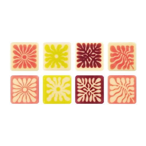 [08054850] 34095 VIERKANT MET MOTIEF 2CM 300PCS ***OP/ORDER***