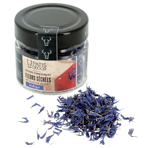 [08075547] GEDROOGDE BLOEMEN MENGSEL THEMA INDIGO BOSBESSENBLAADJES 3G
