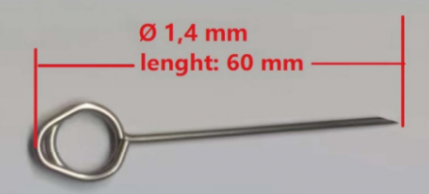 [57659448] STEKER MET ROESTVRIJSTALEN LUS 60 MM VOOR LABEL PER STUK