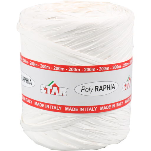 [70407786] POLY RAFFIA 15MM X 200M WHITE R53
