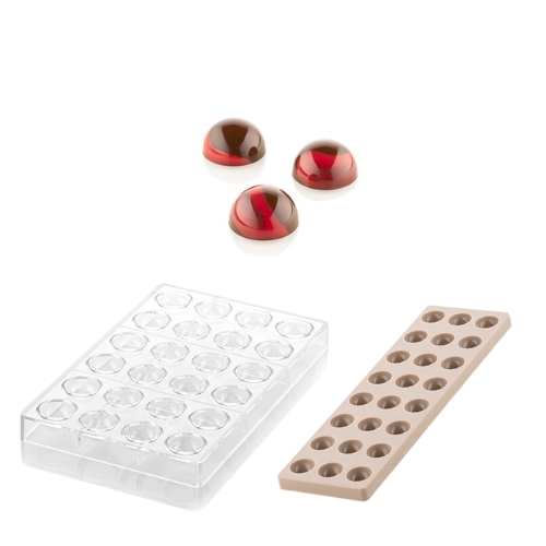 [51661543] SILIKOMART MOULE A PRALINES TRITAN CH013 KIT SEMISFERA 01 + MOULE SILICONE N.24 Ø3,1CM H1,6CM