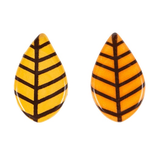 [08082112] 2014147 FEUILLE AUTOMNE EN CHOCOLAT JAUNE/ORANGE 175PCES ***S/CDE***
