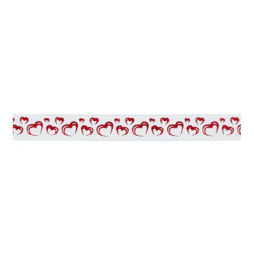 [62230158] WHITE BRASS RIBBON WITH RED HEART 15MMX20M