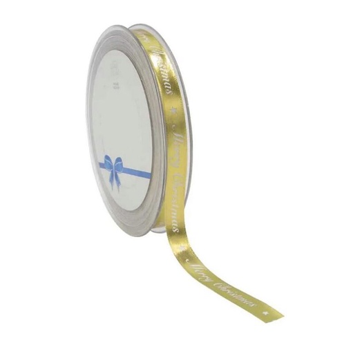 [60700718] RUBAN SHINY DORE MERRY CHRISTMAS 10MM X 20M