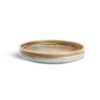 [74500499] F2D ESCURA PLAT BORD RECHTE RAND 17,5XHT2,5CM BRUIN-GROEN - 604020