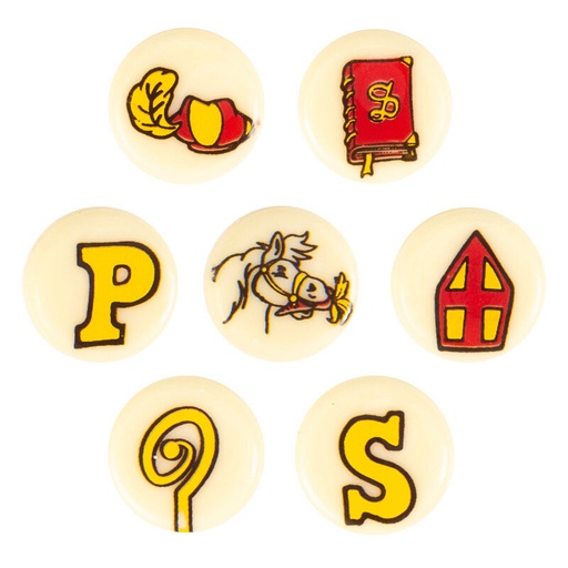 [08082204] 2036729 ASS PLAQUETTE RONDE ST NICOLAS 2CM 250 PIECES 