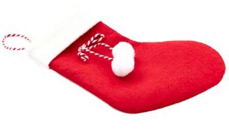 [60700501] CHAUSSETTE DE NOËL FEUTRE ROUGE 240X160MM