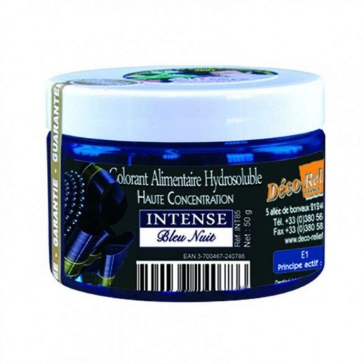[07053028] WATEROPLOSBARE KLEURSTOF INTENSE NACHTBLAUW E151 - INT85 50GR