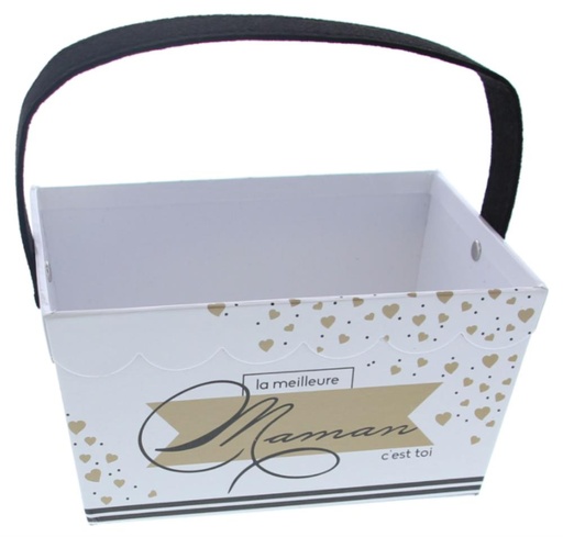 [60100495] PANIER AVEC ANSE"HEARTS" MAMAN RECTANGULAIRE 145X190XHT200MM