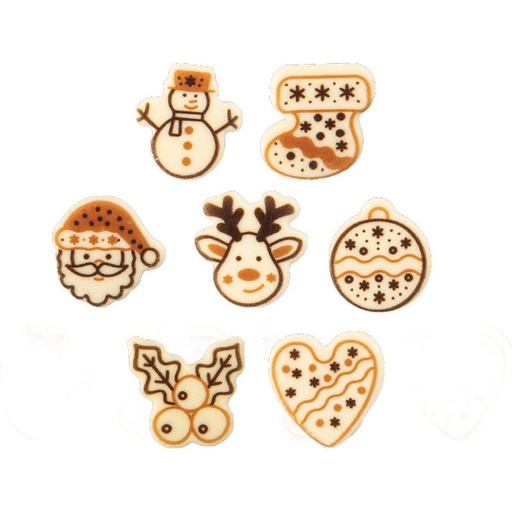 [08054461] 2015726 PLAQUETTE ASSORTIES NOEL CHOCOLAT Ø 35MM 140PIÈCES