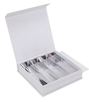 [60700619] 4-ROW PRALINE BOX "LUXBOX WHITE" 140X140XHT30MM BOX OF 36 PCES