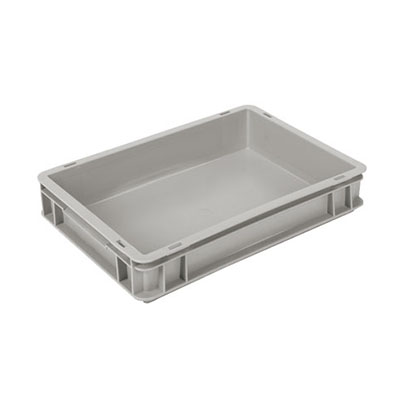 [50611105] EURONORM BOX 40X30XH8CM GREY FULL REINFORCED CLOSED HANDLES PB-4308E