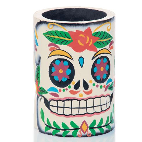 [71400001] PORTE VERRE EN BOIS CALAVERAS Ø8CM H15CM