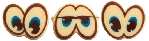 [08057019] PCB Eyes WC Regards Comics 7 designs 4,4x3,1 cm 105pces ***s/cd***