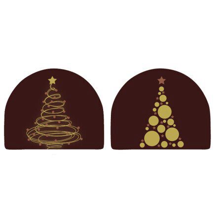 [08039789] 2013285 DARK CHOCOLATE CHRISTMAS TREE LOG TOPPERS 80 X 65 MM 30 PCES ***S/CD***