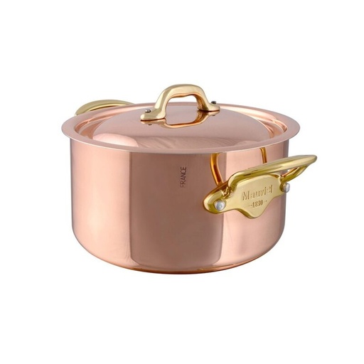 [60252060] MAUVIEL M'150B 24CM KOPER/BRONS KOOKPOT GEEN INDUCTIE M/DEKSEL