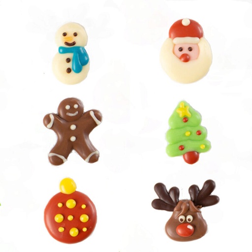 [08082167] 1015715 2D CHOCOLATE CHRISTMAS FIGURINE ASSORTMENT 90 PCES***S/CDE***