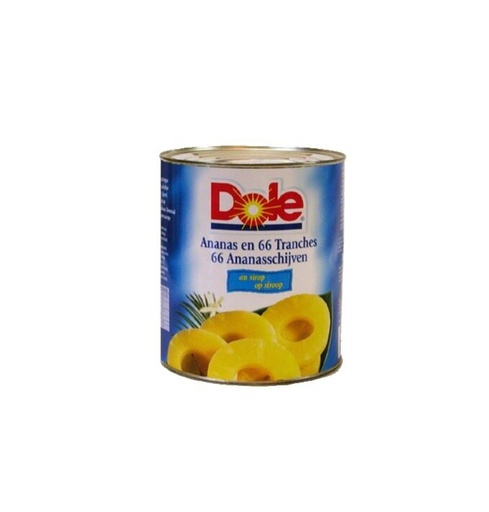 [01010138]  SLICED PINEAPPLE 60/70 DOLE 3KG