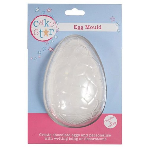 [08053084] CAKE STAR CHOCOLATE MOLD HALF CRACKED EGG 14 X 9.3 X 4.9 CM 2 PCS