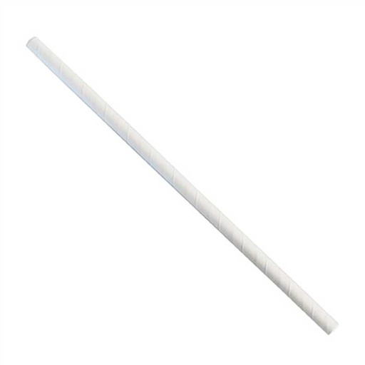 [53531311] WHITE RIGID PAPER STRAW 24CM DIAM 8MM 100PCS