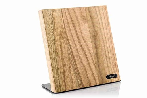 [60252153] STYLE DE VIE MAGNETIC BLOCK OAK WITH STAINLESS STEEL BASE 23X3XH23CM