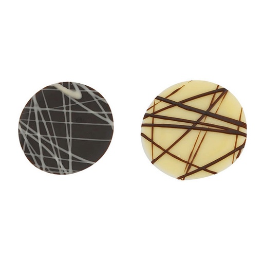 [08080413] 1030102 ROND FONDANT ET BLANC AVEC LIGNES 384PCES ***S/CDE***