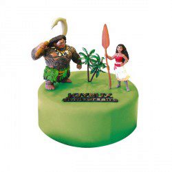 [08075095] VAIANA TAART DECORATIESET 2 MOANA EN MAUI FIGUURTJES