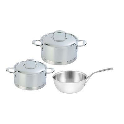 [57659672] DEMEYERE ATLANTIS 7 SET 3 P - MARMITE 18CM+20CM+SAUTEUSE CONIQUE 20CM - SET41903