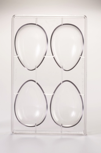 [54402196] 4 HALF EGG MOLD PLAIN POLY 70GR SHELL HT105MM-BASE72MM