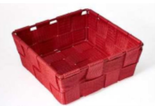 [60300190] RED SQUARE ROPE BASKET 15X15XH/5.5CM