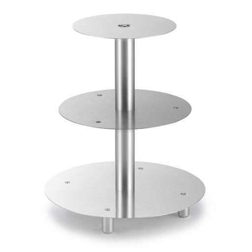 [51903056] PRESENTOIR ROND A GATEAUX 3 ETAGES EN ALUMINIUM