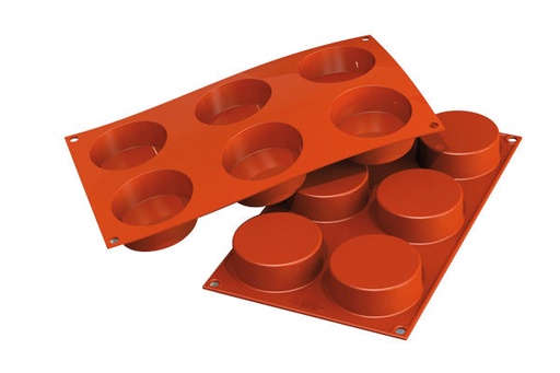 [70408319] SILIKOMART SF205 6-CILINDERVORM Ø70 HT 27MM 103,5ML ANTI-AANBAK GN1/3 -50° TOT 250°