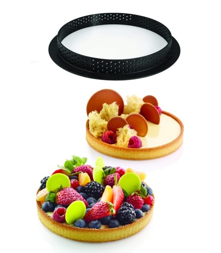 [51657385] MOULE SILIKOMART TARTE RING RONDS DIAM 150 H 20MM CERCLES PERFORES BOITE DE 2 PCES