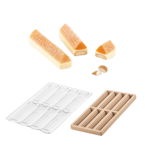 [51661532] SILIKOMART TRITAN PRALINE MOLD CH016 TRONCO BAR KIT 12X2.5XH1CM + ICHB01 SILICONE MOLD