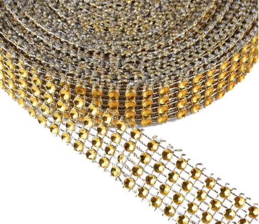 [60700614] RUBAN "SANTANA"STRASS OR 20MMX5M