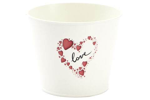 [62230157] ZINC POT LOVE IN A HEART Ø11.5CM H9CM