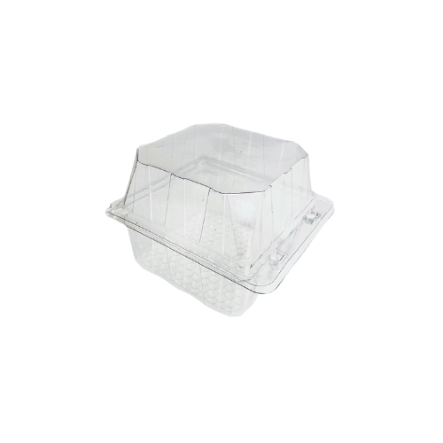 [41802318] BOÎTE PATISSIERE PATIPACK CARRÉE INT.100X100X90MM COUVERCLE À CHARNIÈRE VENTILÉE 405PCS *S/CDE*