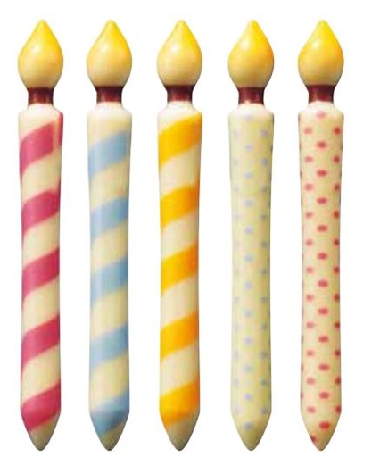 [08057198]  061378 CB CANDLES PCB 6 DESIGNS 6.6X0.8 CM 152PCES***S/CD***