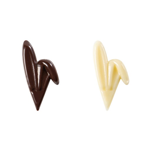 [08053906] 2069124 KONIJNENOOR BLOK OP STOKJE 36X19MM PURE & WITTE CHOCOLADE 200 STUKS