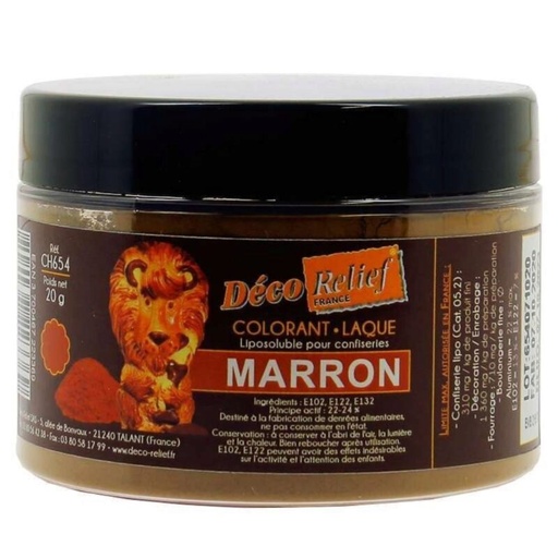 [70406956] COLORANT LAQUE EN POUDRE POUR CHOCOLAT MARRON 20GR