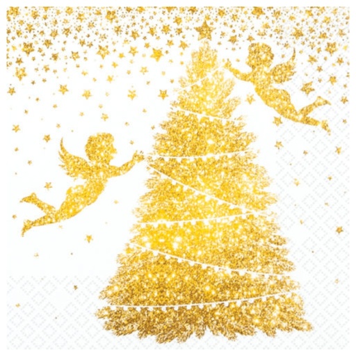 [60700822] HOME FASHION SERVIETTE 33X33CM GLORIOUS ANGELS 20PCS