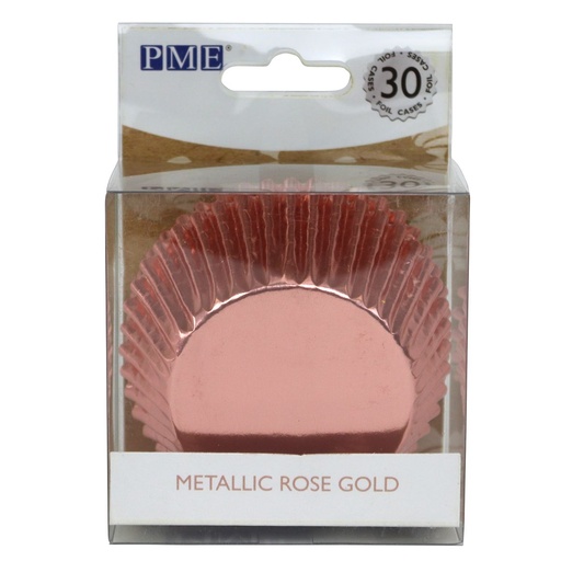 [08053474] PME METALLIC ROSE GOLD ALUMINUM CUPCAKE CASES 30 PCES