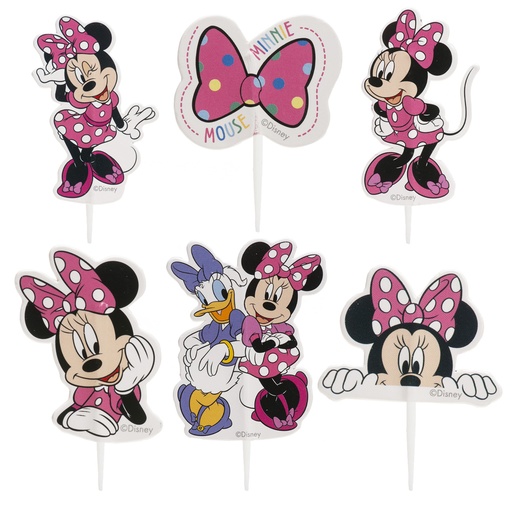 [08041975] CAKE TOPPERS MINNIE 6 ASSORTMENT 30PCS