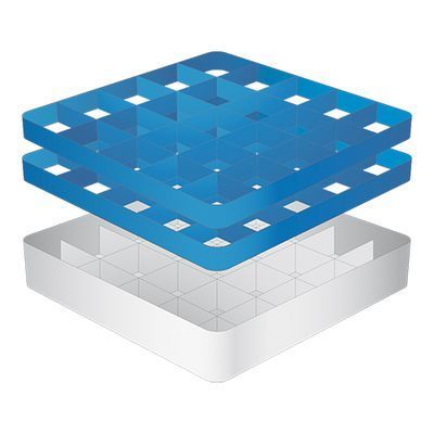 [57660364] CATERRACKS LOCKER 25 COMP + 2 VERHOGERS 50X50XH18CM