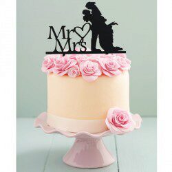 [70409918] HAPPY WEDDING COUPLE MR & MRS TO PICK BLACK 2D11CM
