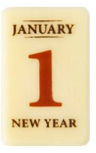 [08054440] 2014383 1ST JANUARY CALENDAR BOARD IN CHOCOLATE 38X23MM 160 PIECES