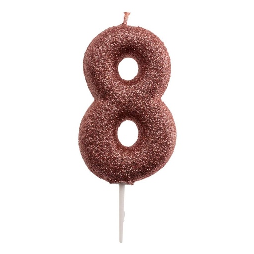 [08041518] ROSE GOLD NUMBER CANDLE N°8 7CM