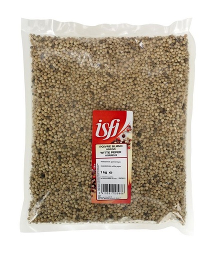 [05110019] ISFI WHITE PEPPER GRAINS 1KG