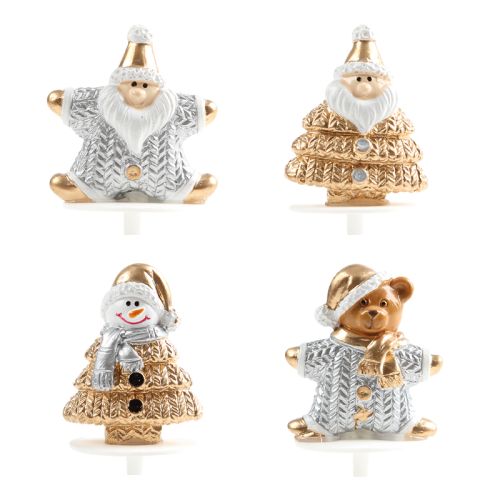 [08039945] 1015041 CHRISTMAS FIGURES SILVER GOLD PLASTIC 64PCS